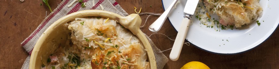 New Zealand Salmon filo pie
