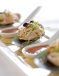 New Zealand Greenshell Mussel canapés